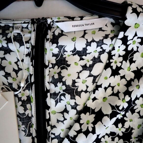 Rebecca Taylor 722953D133 Women's Sz 0 Paige Floral Print Long Sleeve Dress - Picture 10 of 16